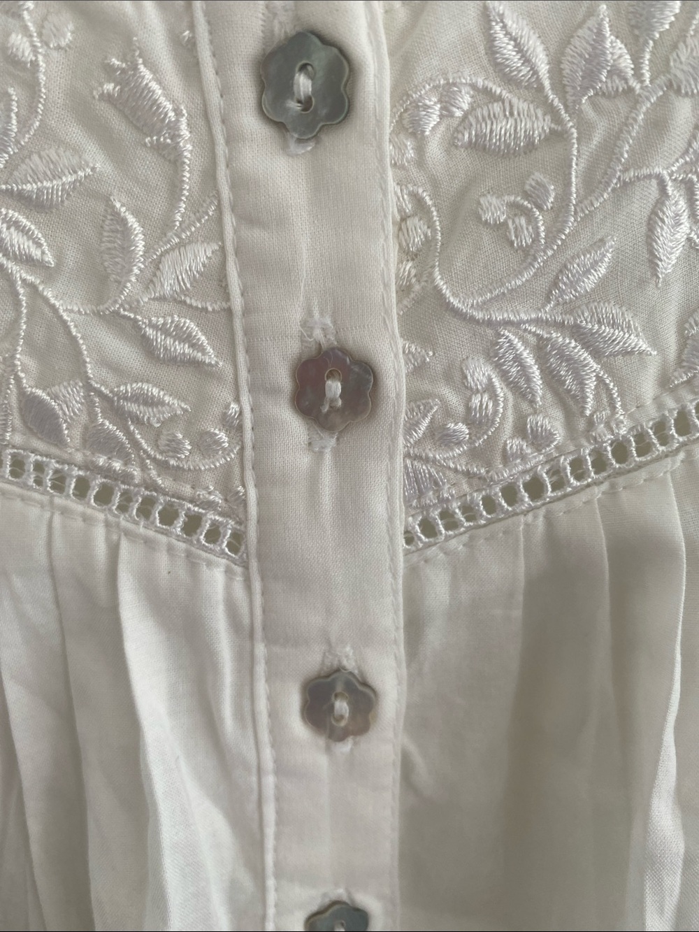 Eileen West Cotton Embroidered Romantic L/S Ballet Button Thro Nightgown Size XL - Picture 5 of 10